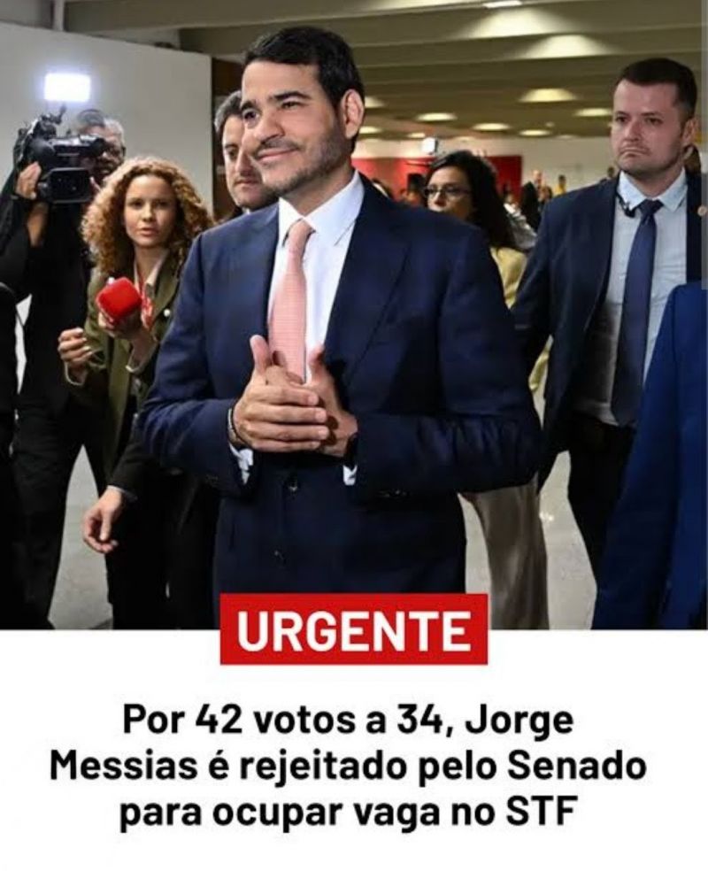 Em derrota histórica, Senado rejeita indicação de Jorge Messias para o STF
