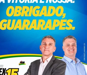 Prefeito de Guararapes, Alex Arruda, é reeleito com mais de 10 mil dos votos(60%)